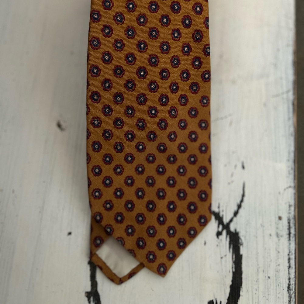 Brooks Brothers | Vintage Orange and Blue Patterned Tie - Picture 5 of 5